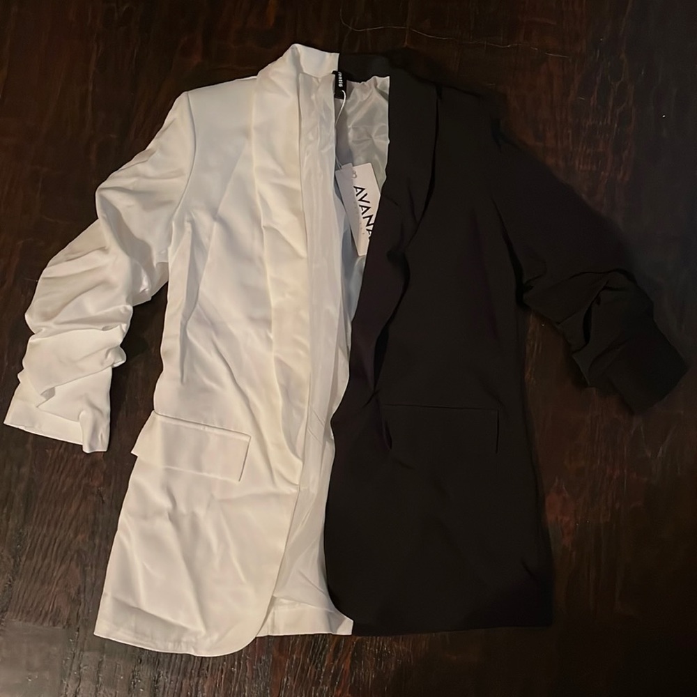 Black and white colorblock jacket. Never worn.